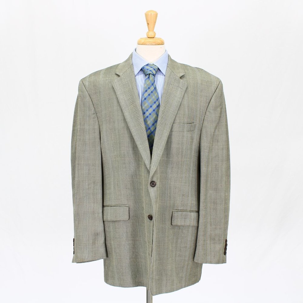 Ralph Lauren 48L Beige Check 2-Button Sport Coat Blazer Jacket W084